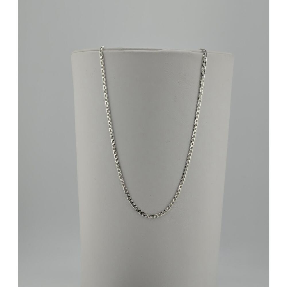 Solid 4MM Diamond Cut .925 Sterling Silver Cuban Curb Chain Necklace 20" Italy